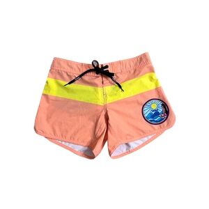 Women's Peach and Yellow Shorts